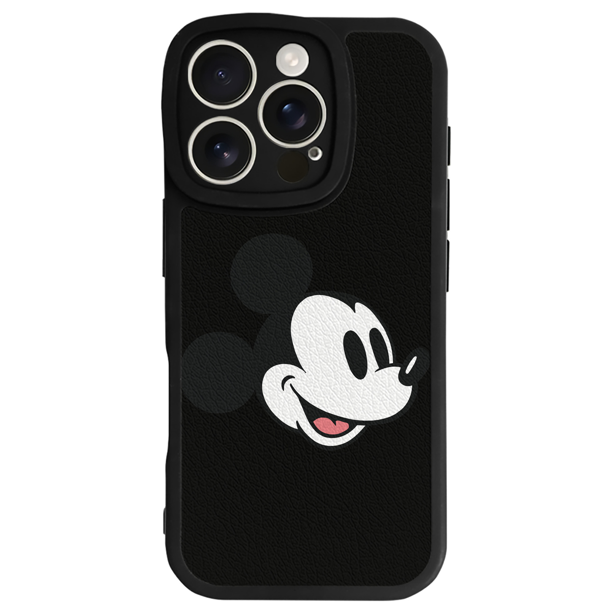 （画像用） ミッキーマウス Mickey Mouse 【iPhone 16シリーズ対応】シリコンスマホケース（レザー調） 材質：シリコン